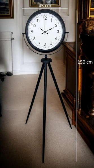 Siyah Standart Tripod Ayaklı Saat - Resim 5