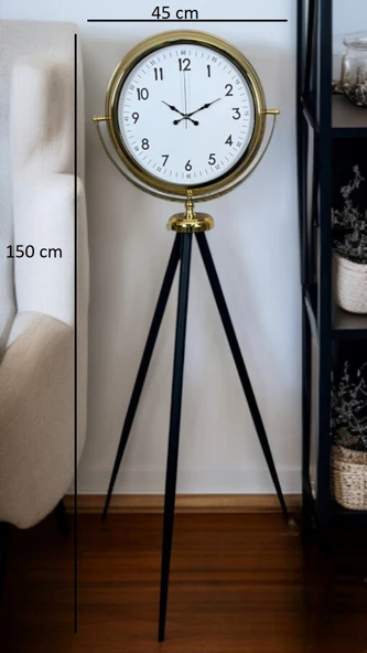 Luxury Gold Tripod Ayaklı Saat - Resim 5