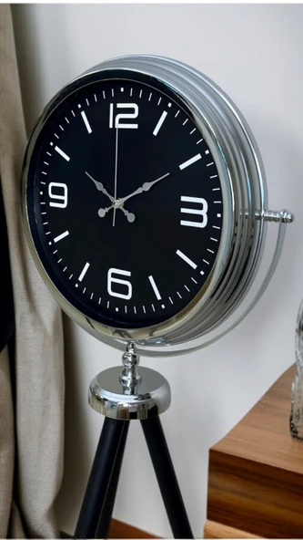 Krom Asil Tripod Ayaklı Saat - Resim 4