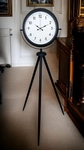 Siyah Standart Tripod Ayaklı Saat - Resim 3