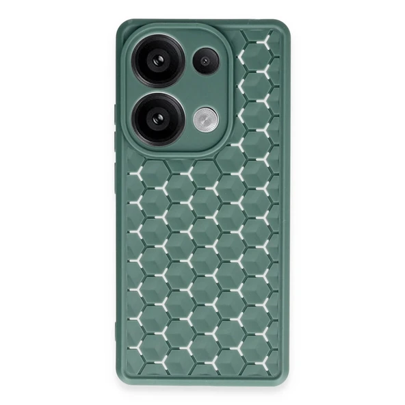 Xiaomi Redmi Note 13 Pro 4g Kılıf Petek Silikon Kapak - Koyu Yeşil ürün görseli 1