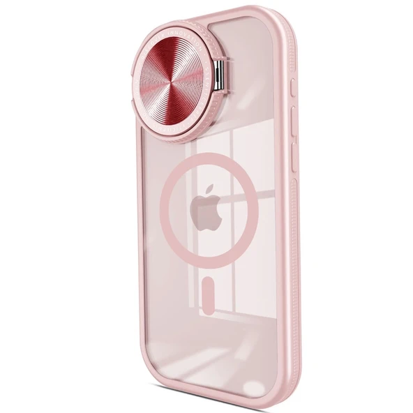 İphone 15 Pro Kılıf Teleskop Lens Magsafe Silikon Kapak - Pembe ürün görseli 1