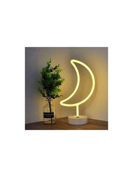 Eşe Sevgiliye Doğum Günü Sevgililer Günü Hediyesi Ay Neon LED Lamba Ay Gece Lambası ürün görseli 1