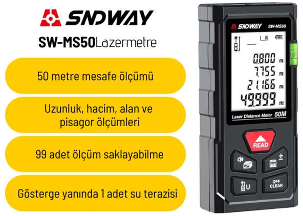 Sndway SW-MS50  Lazermetre - Resim 4