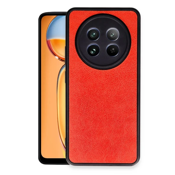 Realme 12 5g Kılıf Aras Deri Kapak - Kırmızı ürün görseli 1