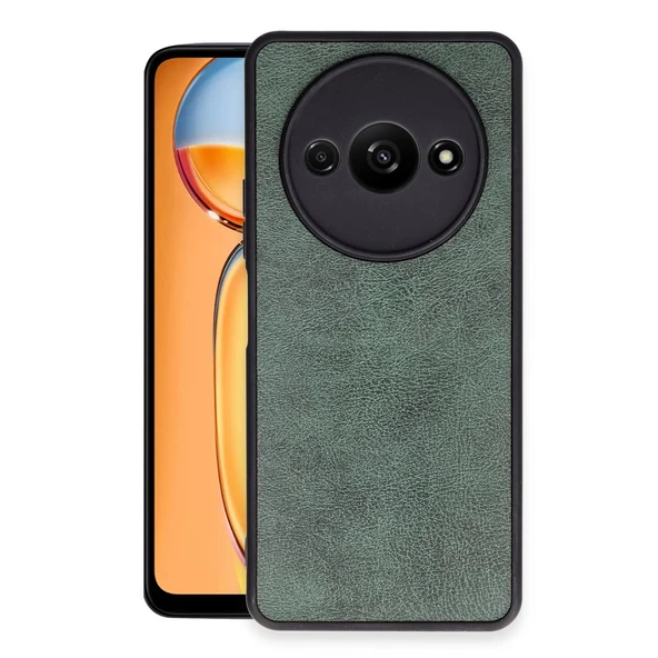 Xiaomi Redmi A3 4g Kılıf Aras Deri Kapak - Koyu Yeşil ürün görseli 1