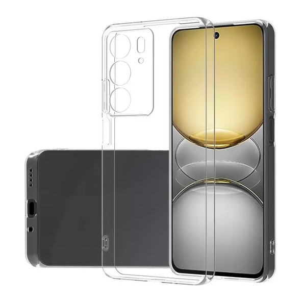 Realme C75 Kılıf İnce ve Esnek Şeffaf Süper Silikon ürün görseli 1
