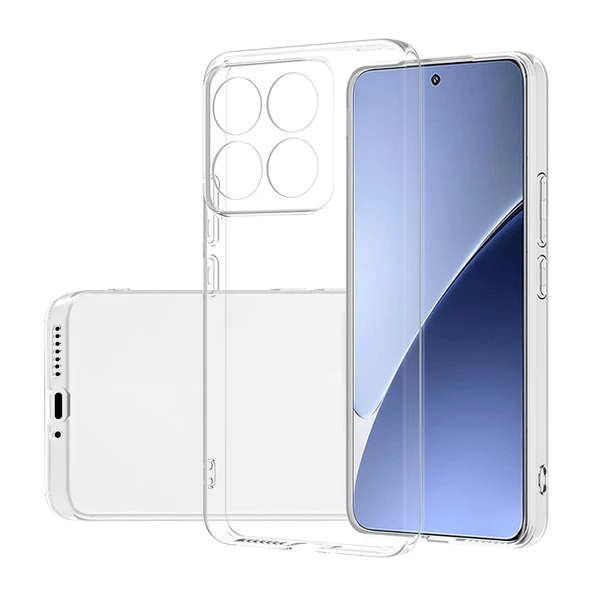 Xiaomi Mi 14 Pro Kılıf İnce ve Esnek Şeffaf Süper Silikon ürün görseli 1