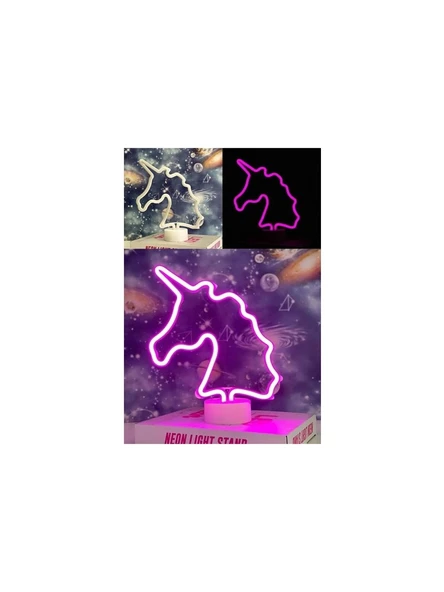 Hediyelik Unicorn Neon LED Gece Lambası Unicorn Dekoratif Neon LED Masa& Gece Lambası ürün görseli 1