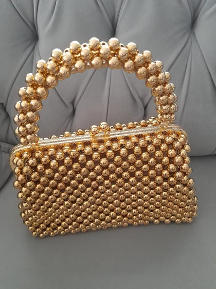 Gold Boncuk Çanta ürün görseli 1