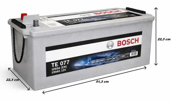 Bosch TE 077 190Ah 1050A (EN) EFB Akü - Resim 2