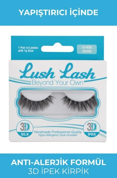 Lush Lash 3D İpek Takma Kirpik Adore LU-626 ürün görseli 1