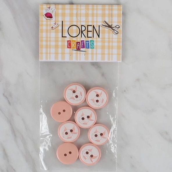 Almira Butik Loren Crafts somon 8 li balık düğme - 569 ürün görseli 1