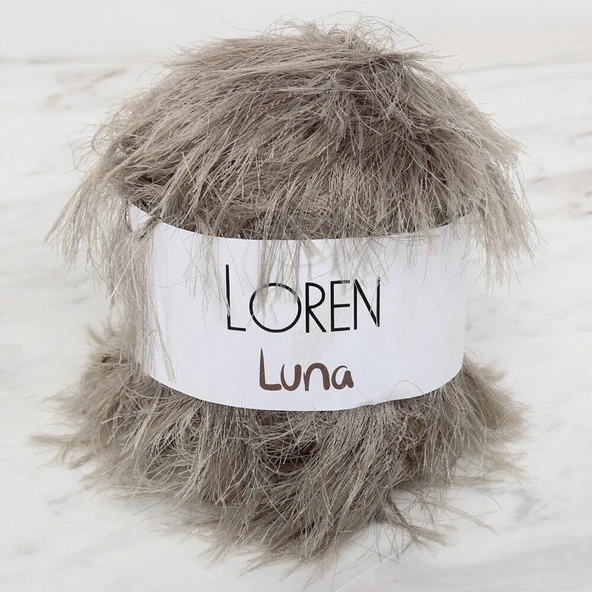 Loren Luna Tavşan Tüyü Bej El Örgü İpi - R085 - 34008 ürün görseli 1