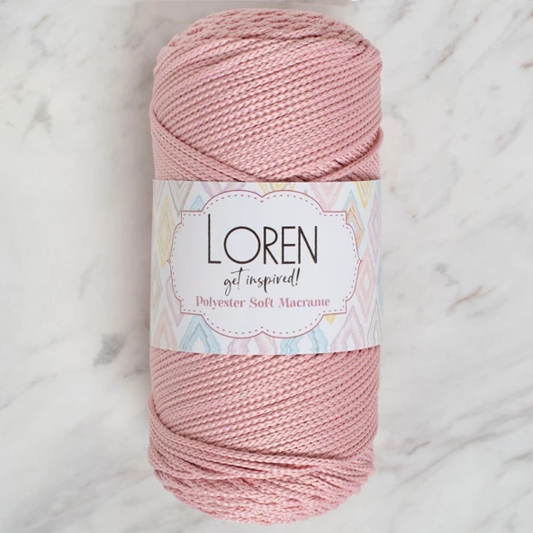 Loren Polyester Soft Macrame Pembe El Örgü İpi - LM042 - 34446 - Resim 3