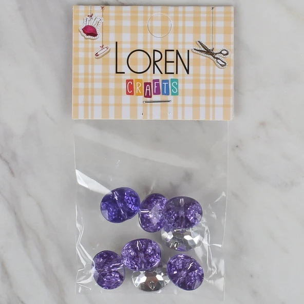 Almira Butik Loren Crafts lila 8 li düğme - 235 ürün görseli 1