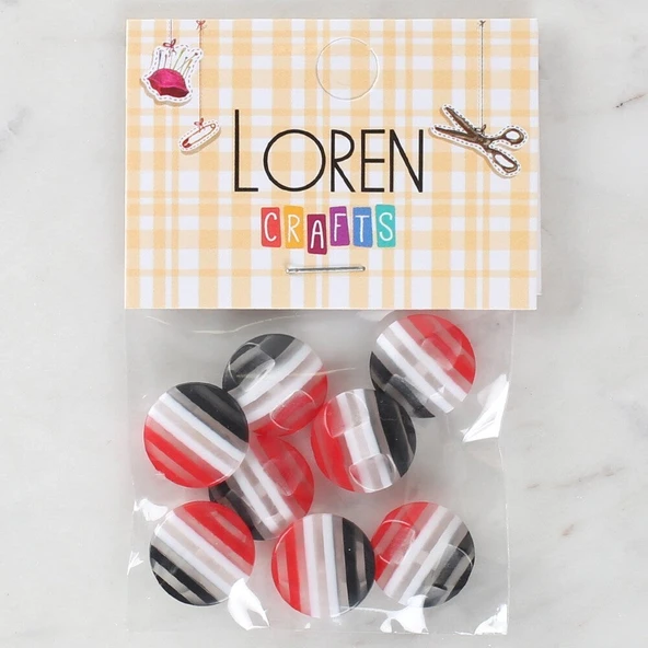 Almira Butik Loren Crafts 8'li Desenli Düğme - 1090 ürün görseli 1