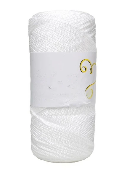 Almira Butik Makrome İpi 3mm Polyester Beyaz ürün görseli 1