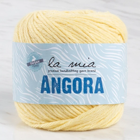 La Mia Angora 50gr Sarı El Örgü İpi - L124 - 33796 ürün görseli 1