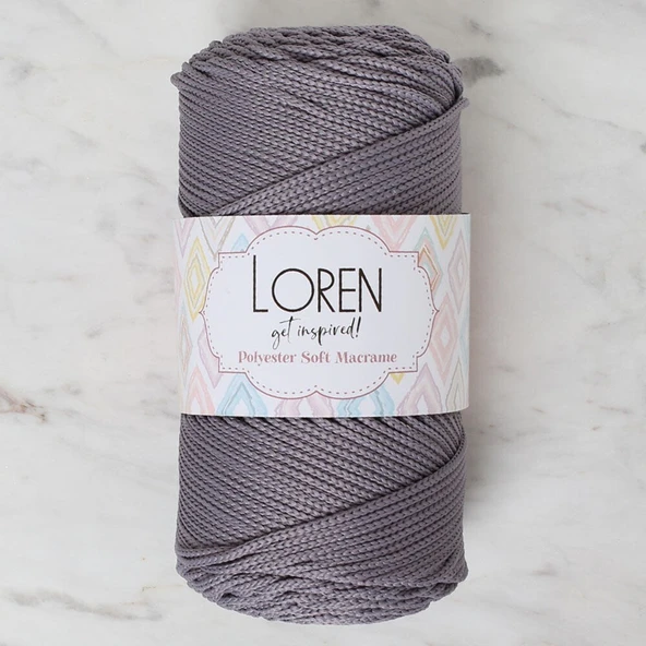 Loren Polyester Soft Macrame Gri El Örgü İpi - LM050 - 34448 ürün görseli 1
