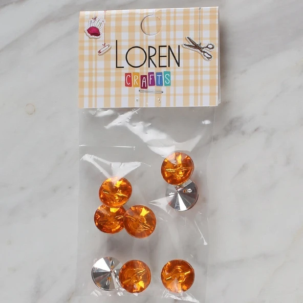 Almira Butik Loren Crafts turuncu 8 li düğme - 205 ürün görseli 1