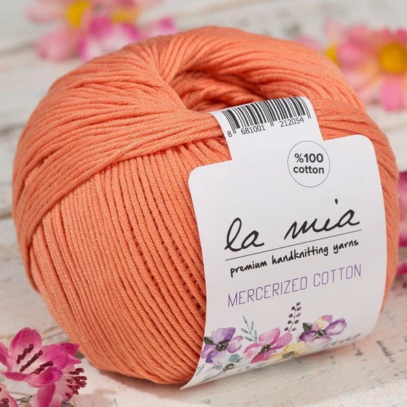 La Mia Mercerized Cotton Turuncu El Örgü İpi - 201 - 33581 ürün görseli 1