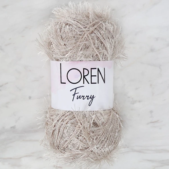 Almira Butik Loren Furry Açık Bej El Örgü İpi - RF050 ürün görseli 1