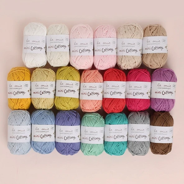 La Mia Mini Cottony 20li Paket 25g Renkli El Örgü İpi - 33845 ürün görseli 1