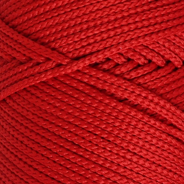 Loren Polyester Soft Macrame Kırmızı El Örgü İpi - LM019 - 34432 - Resim 2