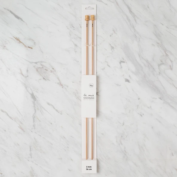 La Mia Whitewood 3 mm 36 cm Ahşap Örgü Şişi ürün görseli 1
