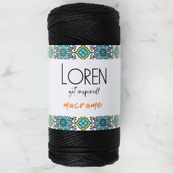 Loren Macrame Siyah El Örgü İpi - RM 001 - 34323 ürün görseli 1
