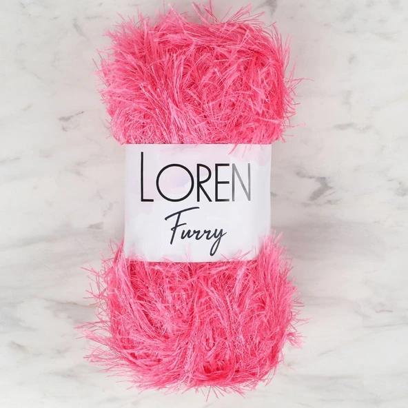 Loren Furry Koyu Pembe El Örgü İpi - RF016 - 34050 ürün görseli 1