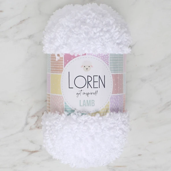 Loren Lamb Beyaz El Örgü İpi - R001 - 34418 ürün görseli 1