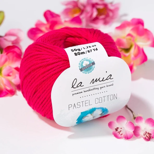 La Mia Pastel Cotton Fuşya El Örgü İpi - L058 - 33613 ürün görseli 1