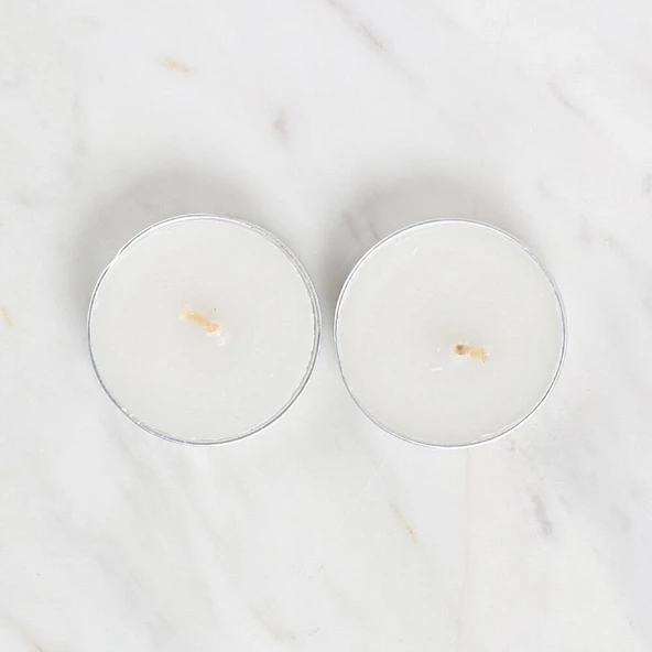 Loren 2'li Tealight Mum Beyaz - Resim 2