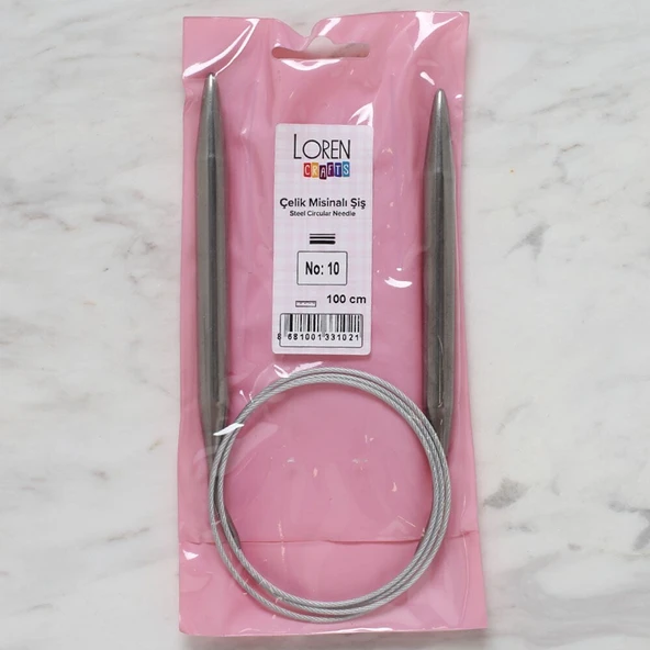 Loren Crafts 10 mm Çelik Misinalı Şiş 100 cm ürün görseli 1