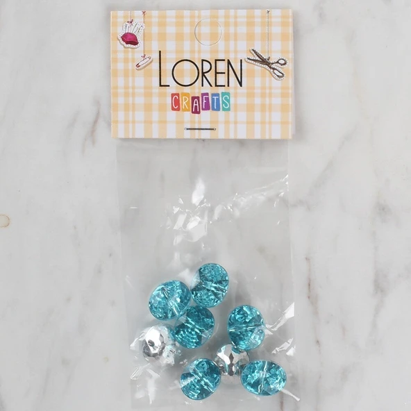Almira Butik Loren Crafts turkuaz 8 li düğme - 234 ürün görseli 1