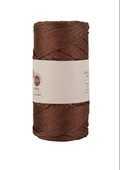 Almira Butik Makrome İpi 3mm  Polyester Kahve Simli ürün görseli 1