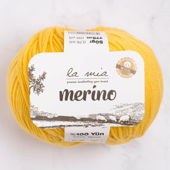 La Mia Merino Hardal Sarı El Örgü İpi - L076 - 33791 ürün görseli 1