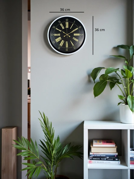 36 Cm Beyaz Dekoratif Duvar Saati - Resim 5