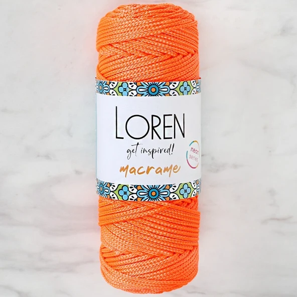 Almira Butik Loren Macrame Neon Turuncu El Örgü İpi - L113 ürün görseli 1