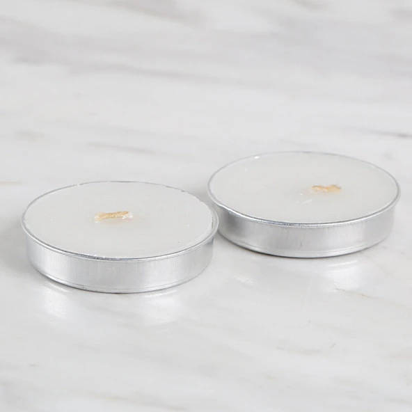 Loren 2'li Tealight Mum Beyaz - Resim 3
