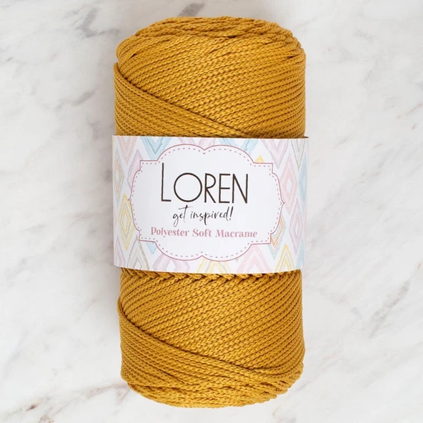 Loren Polyester Soft Macrame Hardal El Örgü İpi - LM061 - 34449 ürün görseli 1