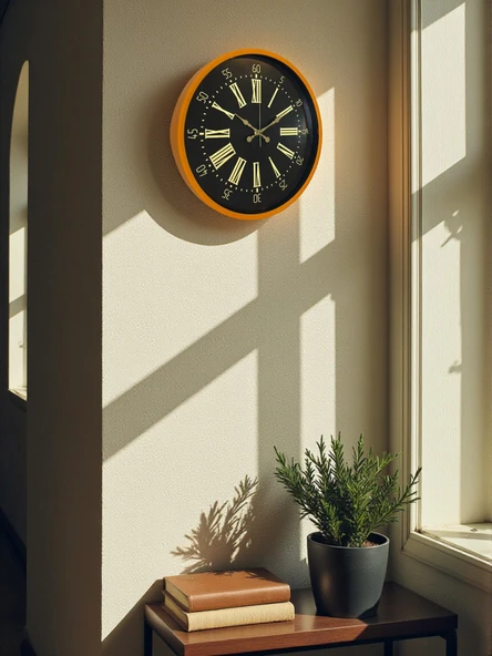 36 Cm Turuncu Dekoratif Duvar Saati - Resim 3