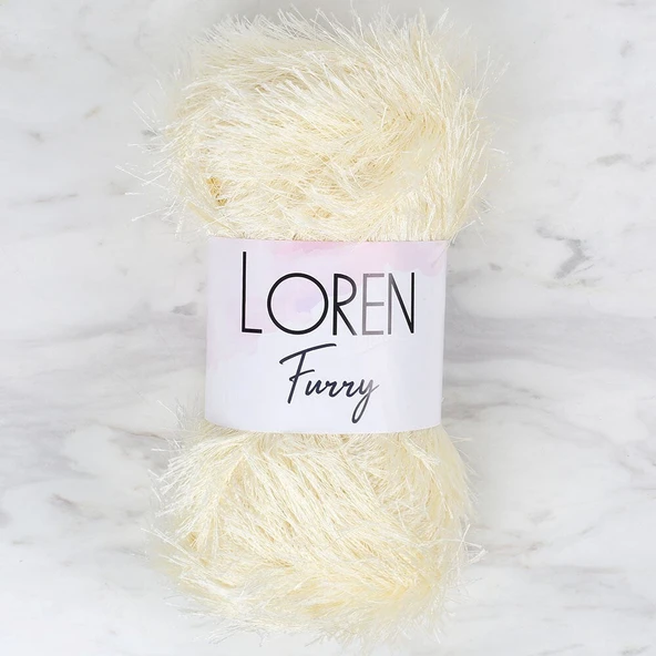 Loren Furry Krem El Örgü İpi - RF065 - 34062 ürün görseli 1