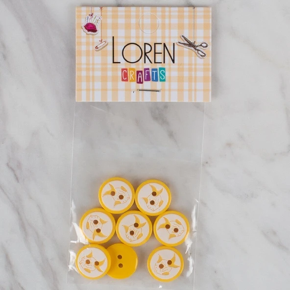 Almira Butik Loren Crafts sarı 8 li balık düğme - 579 ürün görseli 1