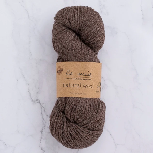 La Mia Natural Wool Koyu Kahverengi El Örgü İpi - H6 - 33603 ürün görseli 1