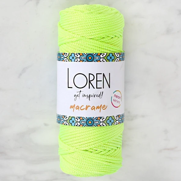 Almira Butik Loren Macrame Neon Sarı El Örgü İpi - L114 ürün görseli 1