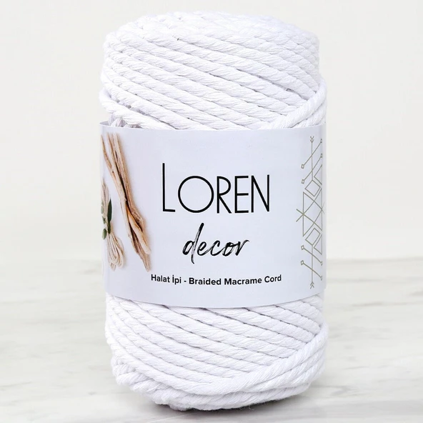 Almira Butik Loren Decor 3 Büküm Makrome İpi Beyaz - L001 ürün görseli 1