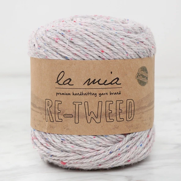 La Mia Re-Tweed Açık Gri Melanj El Örgü İpi - L156 ürün görseli 1